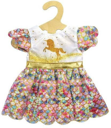 Puppen-Glitzerkleid Einhorn Goldy von Heless in Gold und Bunt für Puppen der Größe 28-35 cm