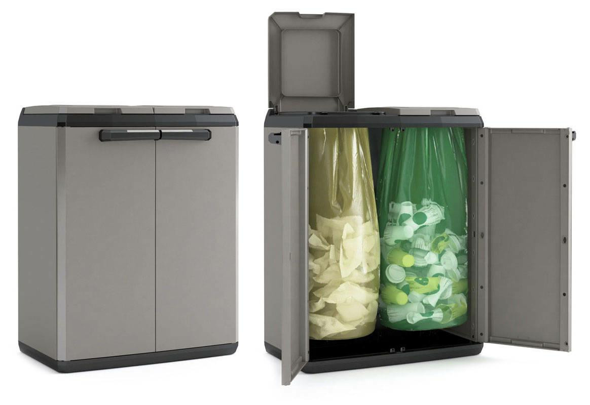 Keter Recyclingschrank Split Basic Mülltrennsystem Grau Kunststoff B/H/T: 68 x 85 x 39 cm - Bild 5