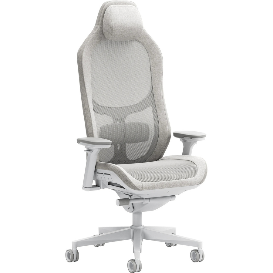 Fractal Design Refine 2 Mesh Light Gaming-Stuhl in Grau und Weiß mit verstellbarer Kopfstütze und Sitztiefe - Bild 1