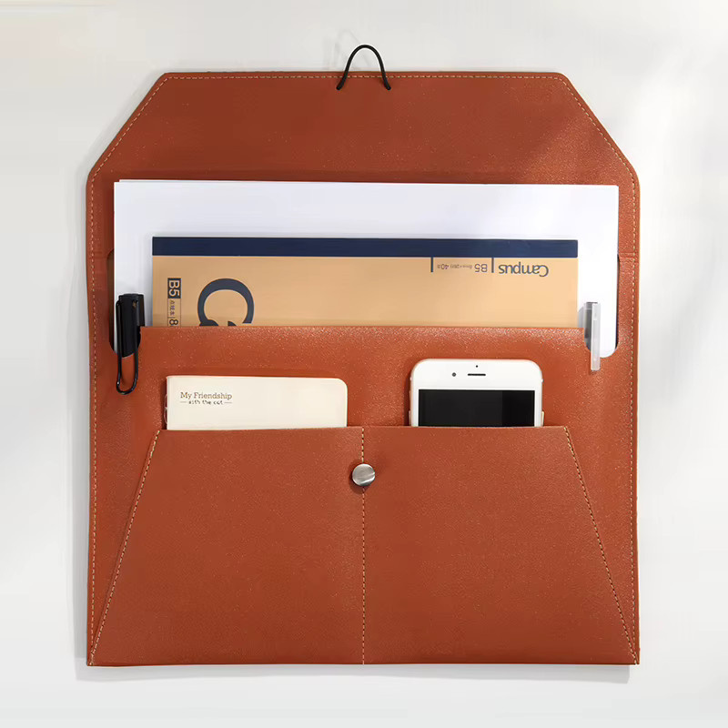 KOBEST A4 Business-Aktentasche aus Leder in Braun mit multifunktionalem Klemmordner und wasserdichtem Design - Bild 2