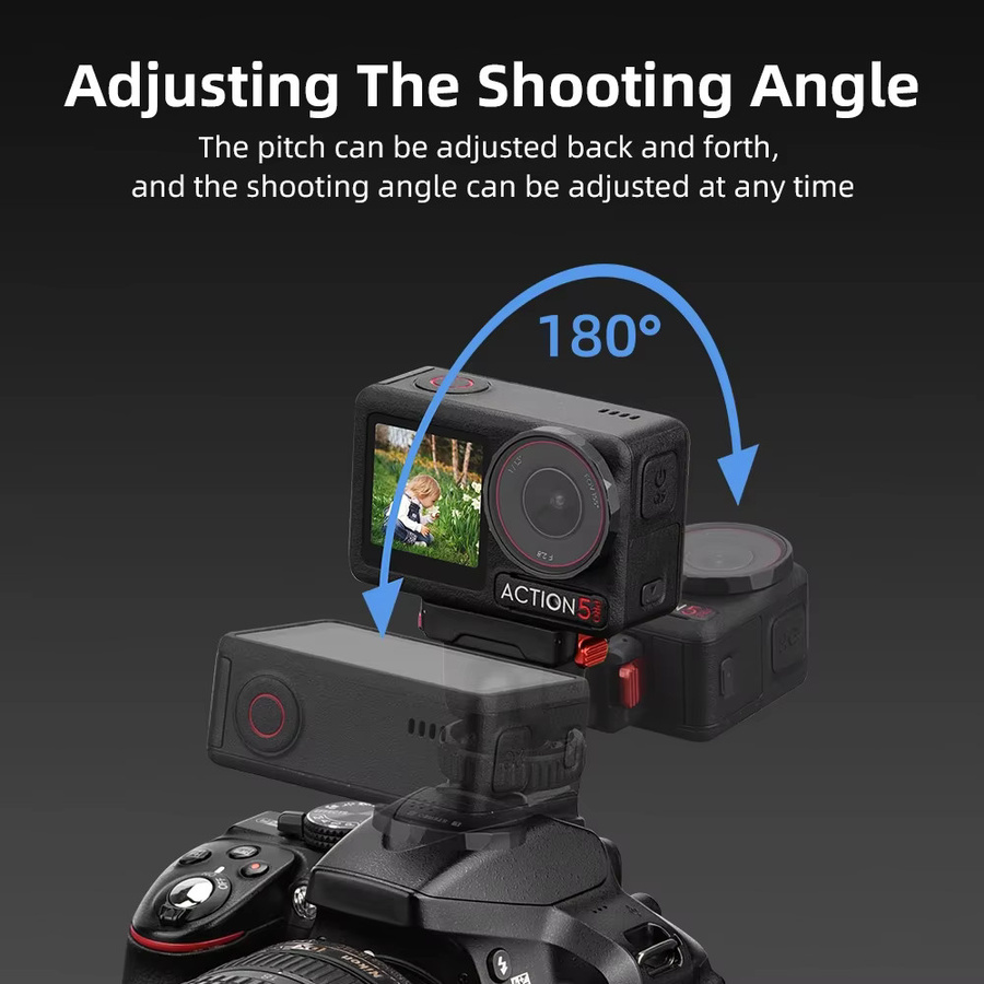 Flymile Cold Shoe Schnellverschlussbasis für DJI Osmo Action 5 Pro, 4 und 3 in Schwarz - Bild 2