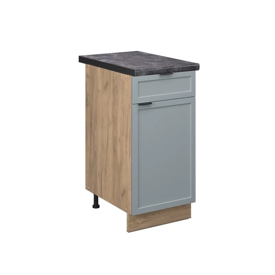 Vicco Küchenunterschrank Fame-Line Schubladenschrank in Eiche Hellblau-Grau mit Arbeitsplatte in Anthrazit, Breite: 40 cm - Bild 3