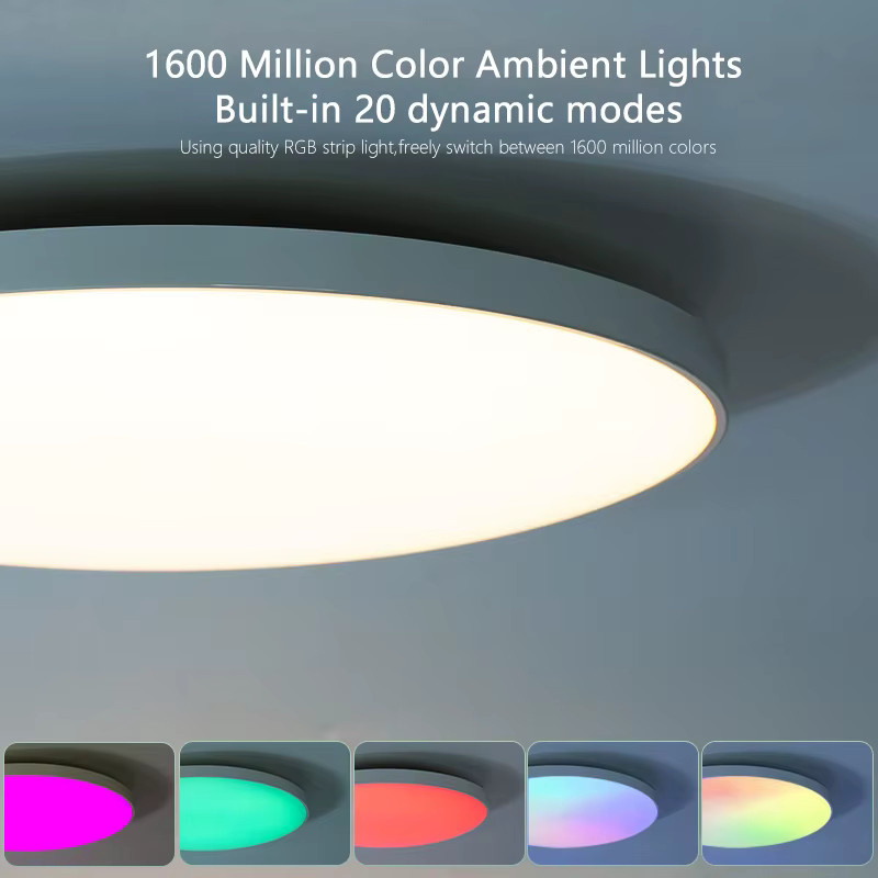 Tuya Smart RGB LED Deckenlampe mit Fernbedienung, moderne dimmbare Deckenleuchte für Wohnzimmer und Schlafzimmer, 36W - Bild 2