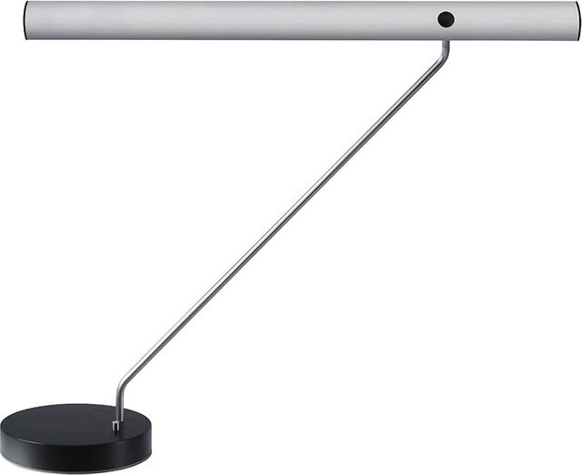 Baltensweiler Let T LED-Tischleuchte aus eloxiertem Aluminium in Silber, dimmbar und verstellbar, warmweißes Licht (2700K) - Bild 1