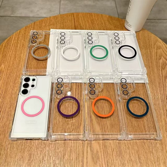 Transparente magnetische MagSafe Schutzhülle für Samsung Galaxy S26 S25 S24 S23 S22 S21 Plus Ultra, stoßfeste kabellose Ladehülle - Bild 1