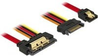 Delock Adapterkabel SATA 7Pin + 15Pin auf SATA 22Pin in Schwarz und Rot - Bild 1