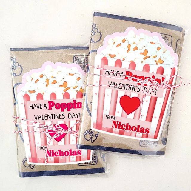 Personalisierbare Popcorn-Aufkleber von joy-enlife für den Valentinstag und Hochzeiten, mehrfarbig aus Papier - Bild 1