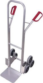 VARIOfit Aluminium Treppenkarre in Silber mit 2 dreiarmigen Radsternen und Schaufel, Breite: 32 cm, Tiefe: 24,5 cm - Bild 1