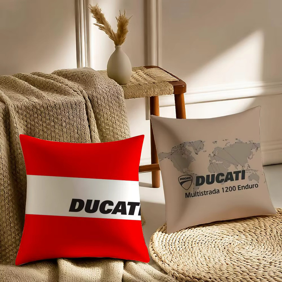 D-DucatiS Luxus-Kissenbezug aus Leinen in Weiß und Rot, quadratisch, B/T/H: 30 x 30 x 30 cm - Bild 3