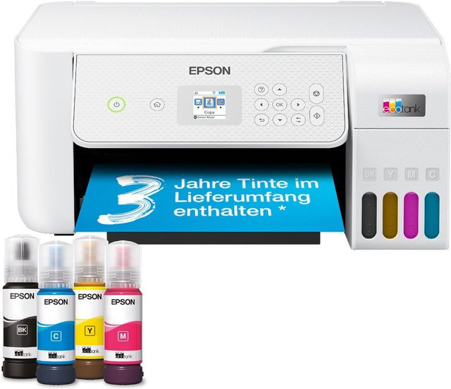 Epson EcoTank ET-2876 Multifunktionsdrucker in Weiß mit Drucken, Scannen und Kopieren sowie Wi-Fi und Inkjet-Technologie - Bild 1