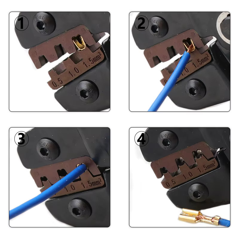 SN-48B Hochpräzise Crimpzange für Laschen 2,8 4,8 6,3 mm und Aderquerschnitte 0,5-2,5 mm²/23-13AWG von Lion Rage - Bild 5