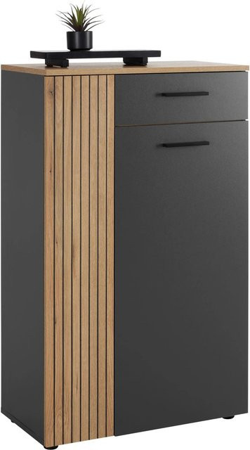 Mömax Schuhschrank Cadix in Anthrazit und Eichefarben mit Türen und Schubladen, B/T/H: 110 x 36 x 69 cm - Bild 1