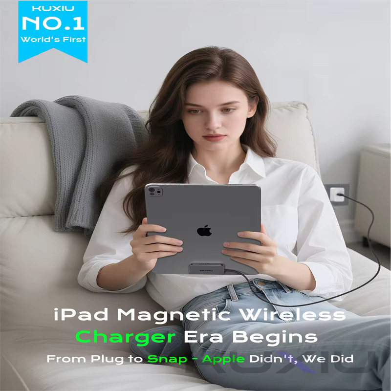 KUXIU M30 Magnetisches kabelloses Ladegerät für iPad Pro und iPad Air mit 18 W Schnellladung und USB-C auf USB-C Ladekabel - Bild 3