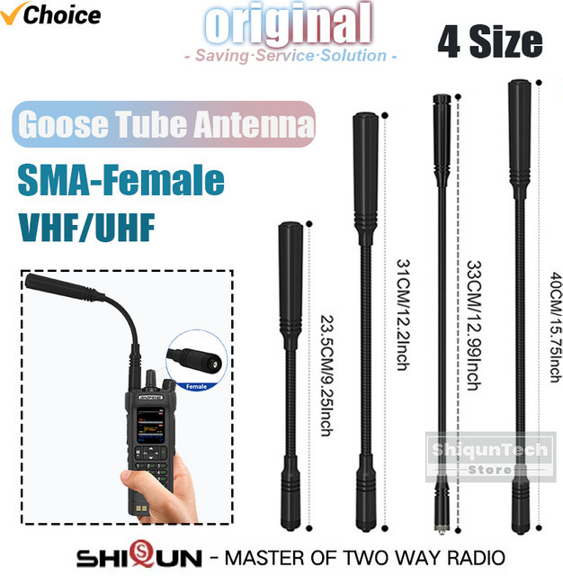 Baofeng UV-25 Schwanenhals Taktische Antenne mit SMA-Buchse Dual Band VHF UHF in Schwarz - Bild 1