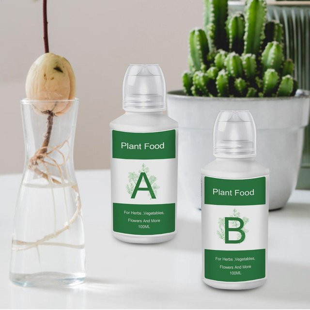 Flüssiger Hydrokultur-Nährstoff als Pflanzennährungsdünger für Zimmerpflanzen, Gemüse, Kräuter und Blumen in Weiß - Bild 1