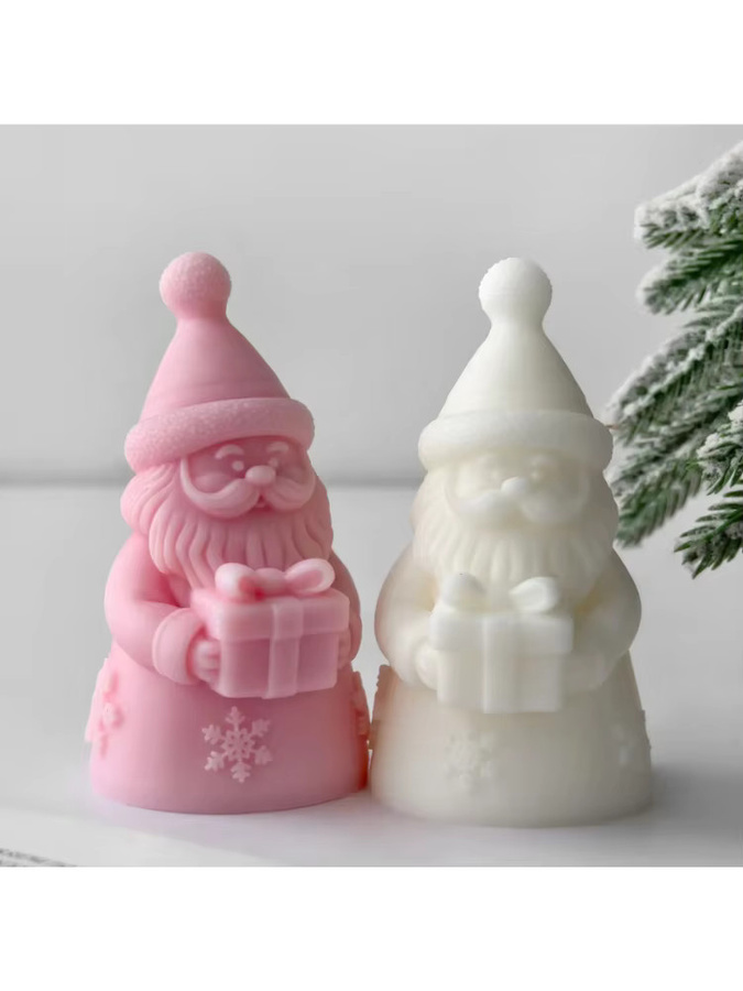 Silikonform Weihnachtsmann für handgemachte Aroma Kerzen aus Sojawachs oder Gips zur Kerzenherstellung - Bild 2