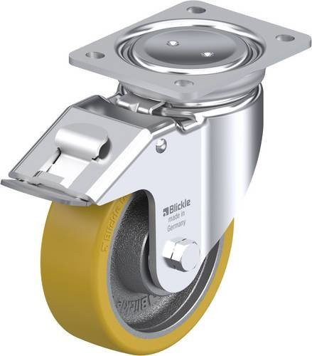 Blickle Lenkrolle LU-GTH 150K-FI mit Feststeller, Rad-Durchmesser: 150 mm, Tragfähigkeit: 800 kg, Farbe: Silber - Bild 1