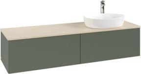 V&B Waschtischunterschrank Antao ohne Frontstruktur in Grau-Grün lackiert, B/T: 160 x 50 cm - Bild 1