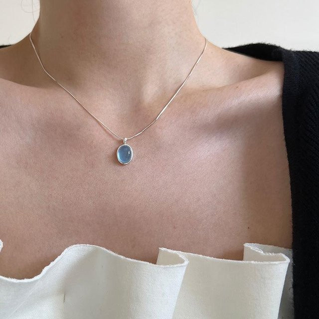 Lucky Star Jewelry Halskette 925 Silber, Aquamarin, Damen - Bild 1