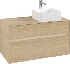 V&B Waschtischunterschrank Collaro mit LED-Beleuchtung, B/T/H: 100 x 54,8 x 50 cm, Farbe Nord Oak - Bild 1