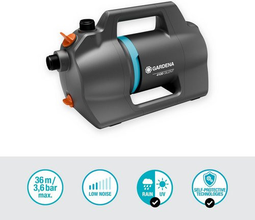 GARDENA Gartenpumpe Silent in Grau mit 4.100 l/h Fördermenge und 550 W Leistung - Bild 1