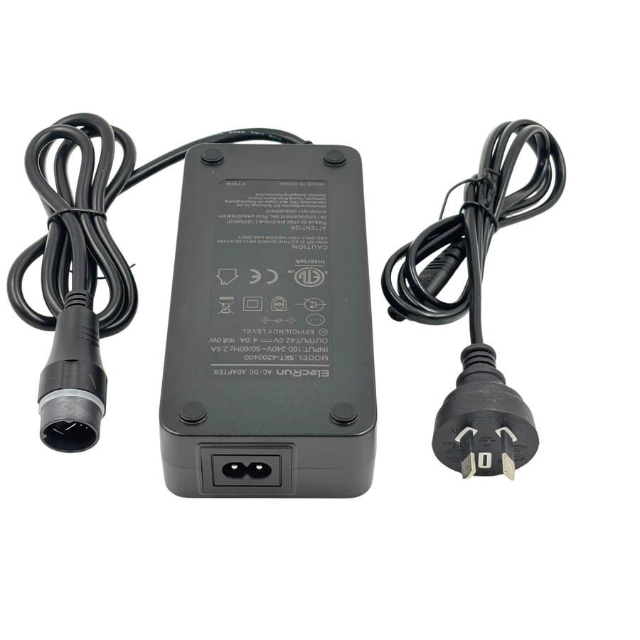 Elecrun 42V 4A Li-Ion Ladegerät mit YYMH7 Pin für 500W ML500WH Elektrofahrzeug Akku in Schwarz - Bild 3