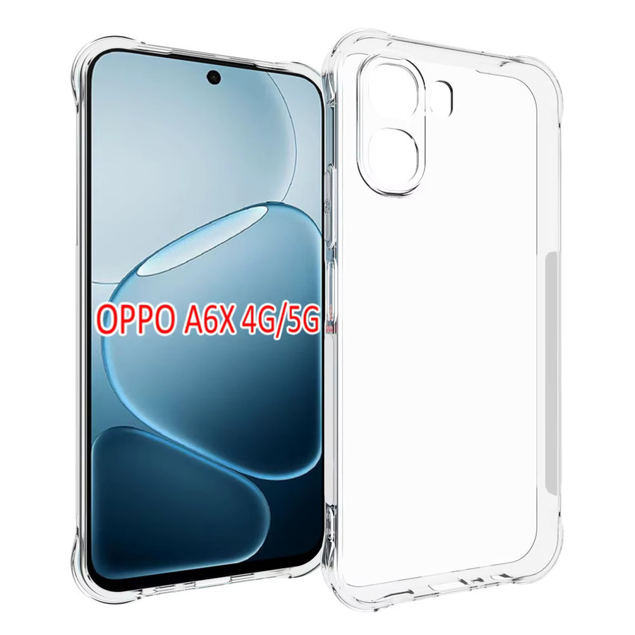 Stoßfeste Silikon TPU Handyhülle mit Airbag-Schutz für Oppo A6X 5G CPH2823 und Oppo A6X 4G 2025 CPH2819, Transparent - Bild 2