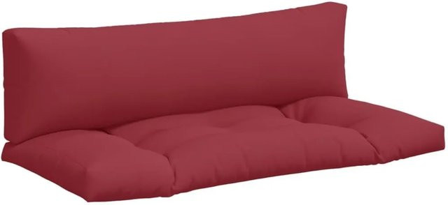 vidaXL Palettenkissen 2-teilig aus Polyester in Weinrot, UV-beständig und wasserabweisend - Bild 1