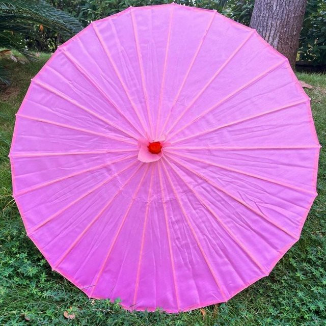 HNyouchuang Tanzschirm aus Seidenstoff im klassischen japanischen Stil, Farbe: Rosa, Durchmesser: 56 cm - Bild 1