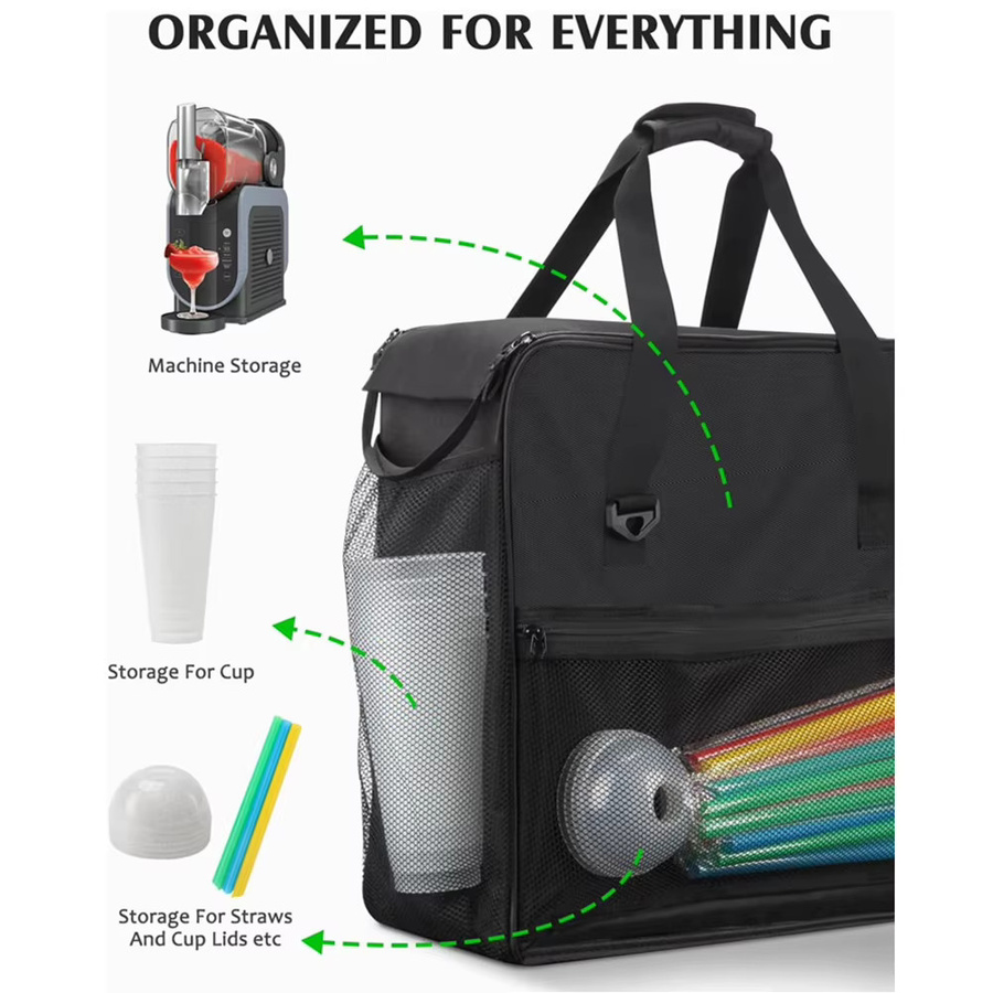 VIBRATITE Transporttasche für SLUSHi-Maschine in Schwarz, tragbare Reisebox aus Stoff, Breite: 44,0 cm, Tiefe: 26,0 cm - Bild 3