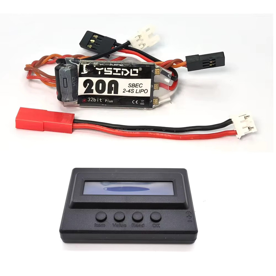 YSIDO Micro 20A Brushless ESC 2-4S Lipo mit Programmierkarte Combo, 1:24 1:28 Kyosho Mr03 Pro Atomic DRZ RC Drift Rennwagen - Bild 3
