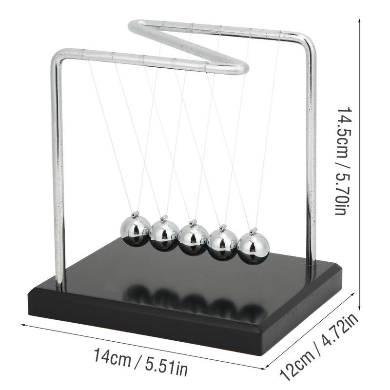 Tooarts Z Typ Pendelkugel Ornament aus Metall und Holz in Silber für modernes Wohnen und Büro - Bild 7