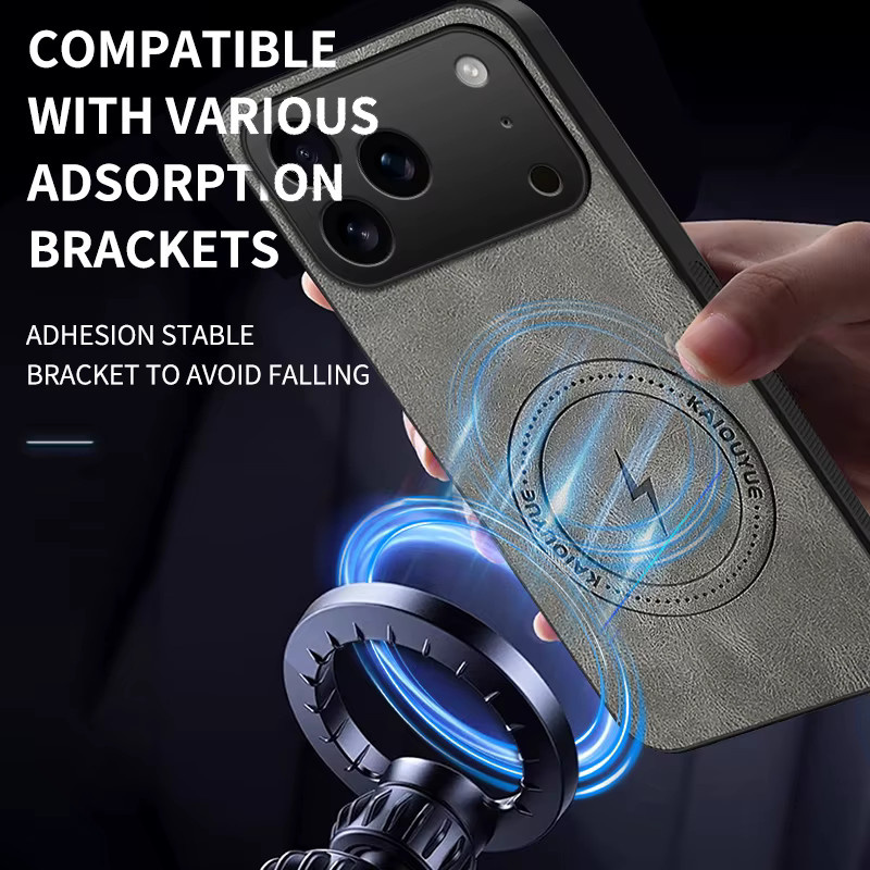 Luxuriöse Magnetische PU-Leder Schutzhülle für Honor in Blau mit MagSafe-Kompatibilität - Bild 4