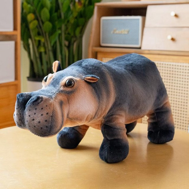 Yiran toy Nilpferd-Stofftier, Plüsch / Textil, 40cm, Braun - Bild 1