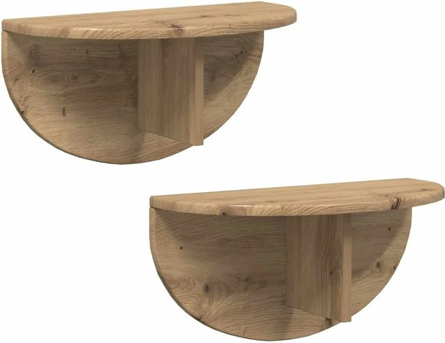 vidaXL Wandregal Set 2 Stück Artisan-Eiche, modern, braun, B/T/H: 48 x 24 x 24 cm - Bild 1