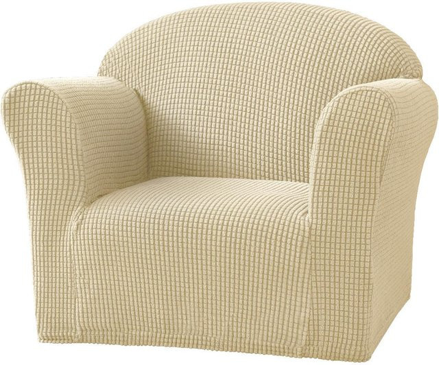 HomeHarmony Elastische Fleece-Kindersofa-Abdeckung in Beige, Waschbarer und Fleckresistenter Schutzbezug für kleine Sofas - Bild 1