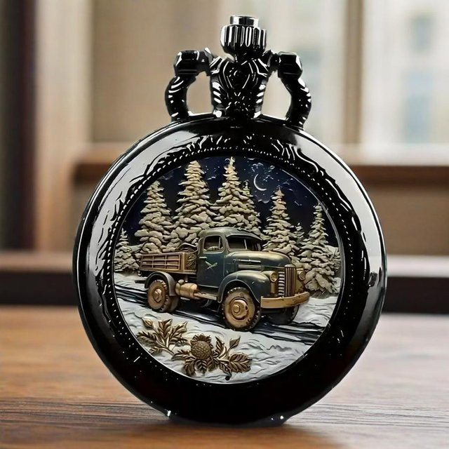 RUNERR Taschenuhr, Quarz, Bunt, Schwarz, Unisex - Bild 1