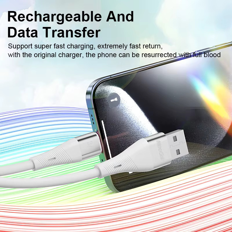 MeeGoo USB Typ C Kabel USB 3.2 mit 10 Gbit/s Datenübertragung und 60 W Schnellladefunktion in Weiß - Bild 3