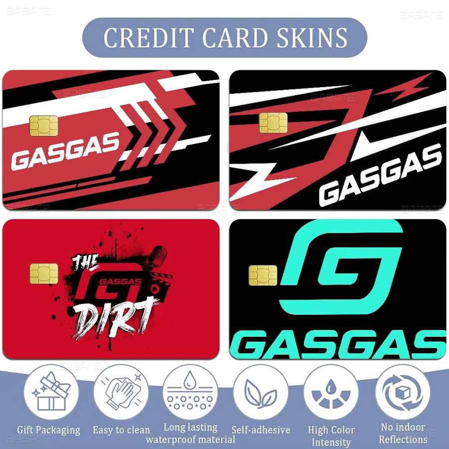 GasGas Red Motorrad Anime Aufkleber Set mit Kreditkarten und Bus Pass Design in Rot für deine Dekoration - Bild 2