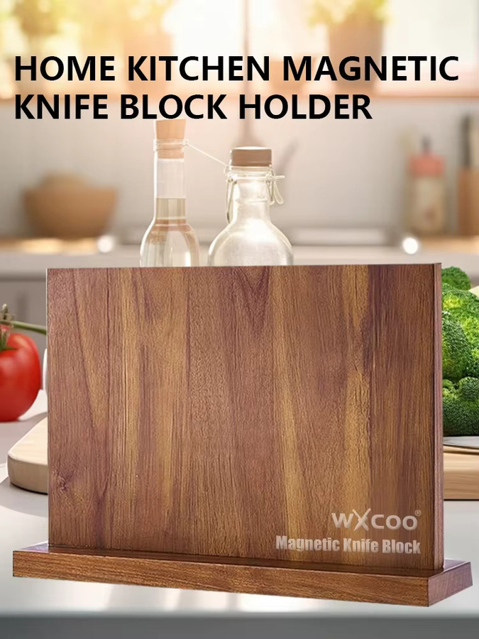 WXCOO Magnetischer Messerblock aus Akazienholz in Braun, Freistehender Messerhalter für die Küchentheke, Breite: 39,0 cm, Tiefe: 23,5 cm, Höhe: 0,0 cm - Bild 7