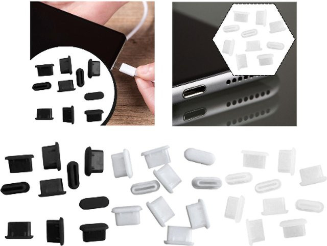 MagiDeal 10 Stück USB Typ C Anti-Staub-Stecker in Weiß zum Schutz deiner Anschlüsse - Bild 1