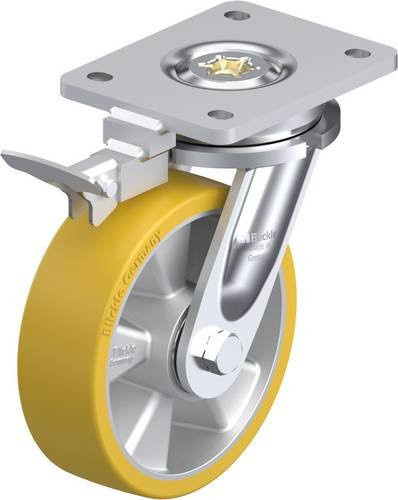 Blickle Lenkrolle LO-ALTH 160K-RI4 mit Feststeller in Silber und Braun, Rad-Durchmesser: 160 mm, Tragfähigkeit: 750 kg - Bild 1