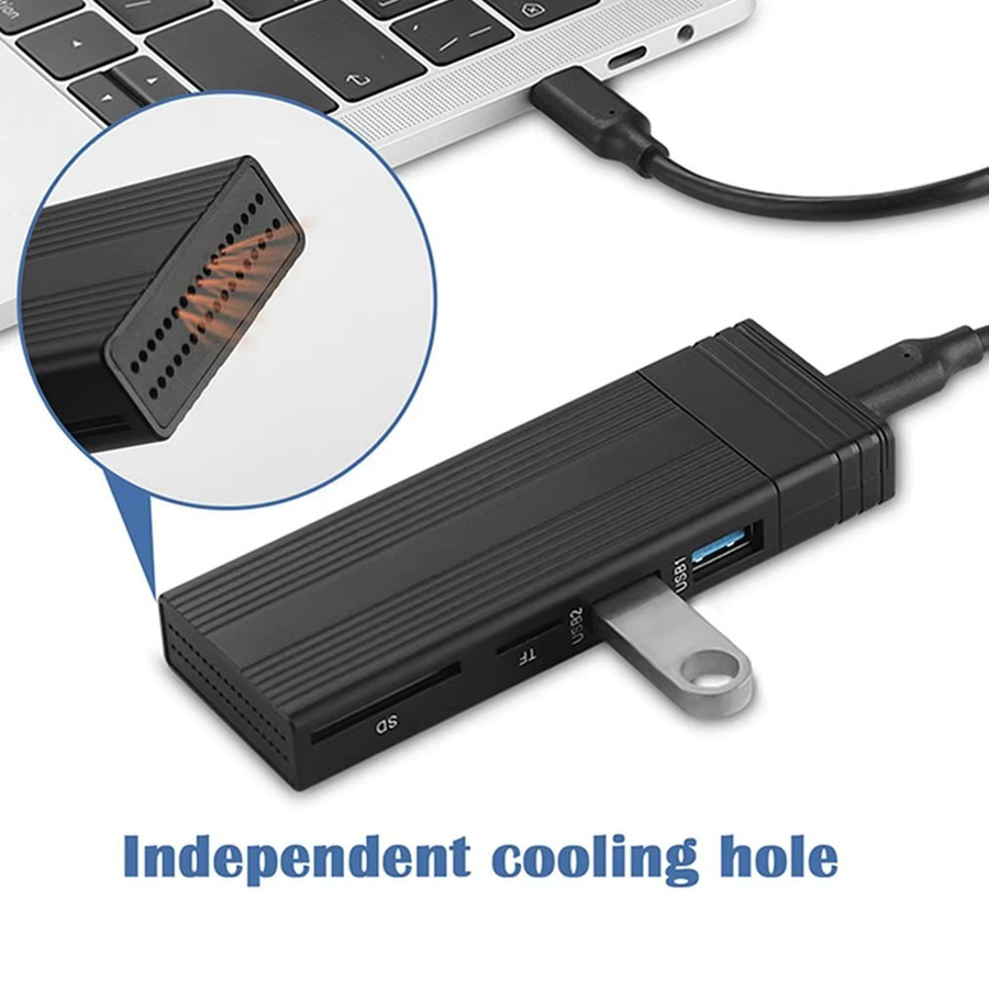Tragbares Festplattengehäuse USB 3.1 Typ C mit SATA und NVMe Dual Protokoll in Grau - Bild 3