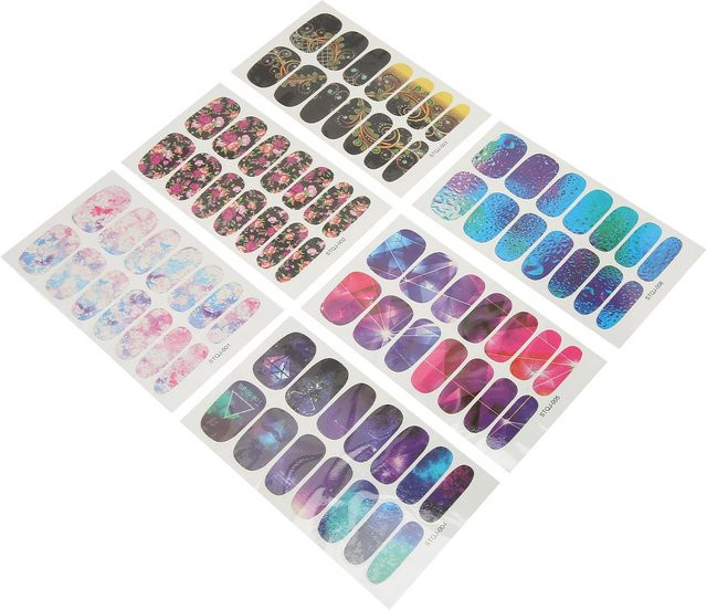 Koogeelife Nailart-Sticker Vintage Wassertransfer, gray, 6 Blätter - Bild 1