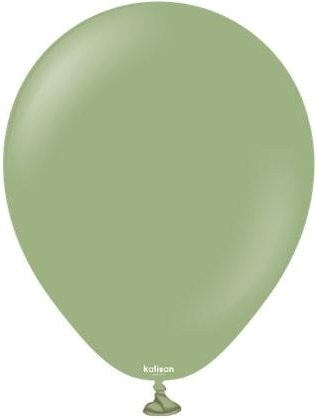 Kalisan Retro Eukalyptus Latexballons, Grün, 100 Stück, Durchmesser: 13 cm - Bild 1
