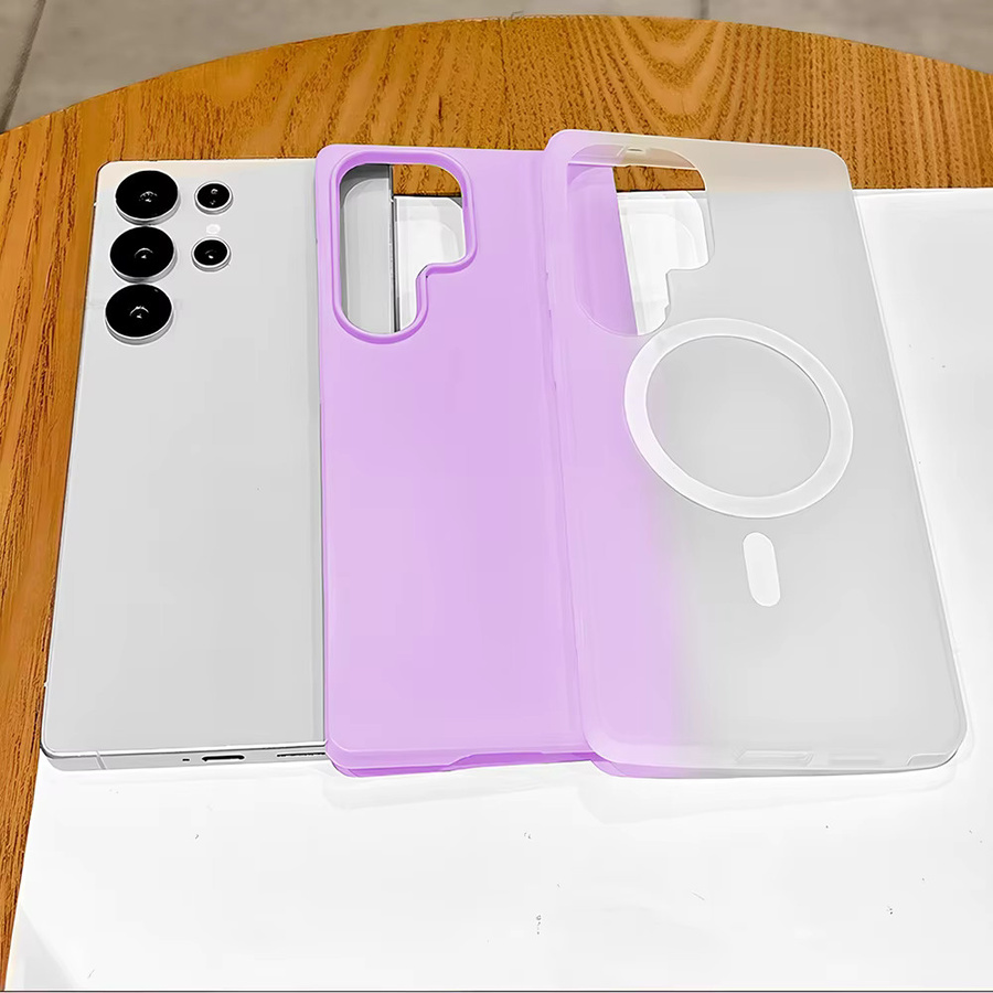 AKABEILA Transparente 2-in-1 Candy Color MagSafe Hülle für Samsung Galaxy S26 Ultra S25 Edge S24 FE S23 S22 Ultra Plus A57 A37 A17 A07 A56 A36 in Purple - Bild 3