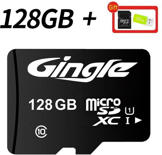 Gingle Micro SD Speicherkarte 128GB mit SD-Adapter und Kartenleser, UHS-I Class 10, A2, V30, Schwarz - Bild 1