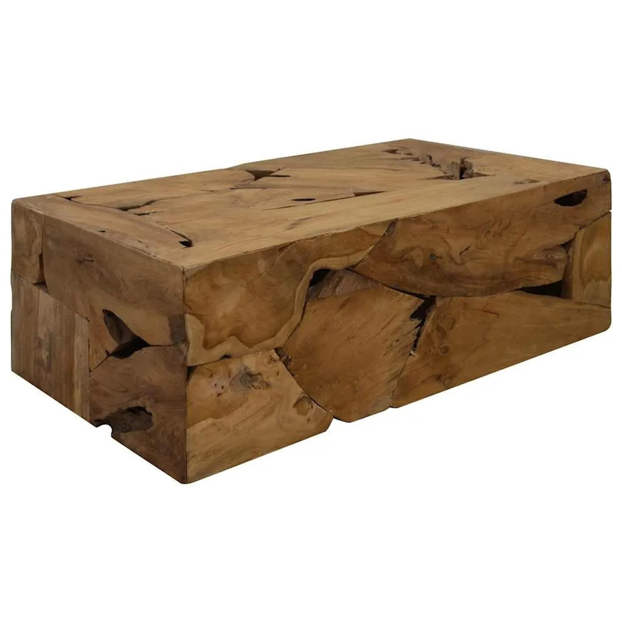 vidaXL Couchtisch aus Teakholz in Braun, rustikaler Couchtisch für dein Wohnzimmer, B/T/H: 90 x 50 x 30 cm - Bild 2