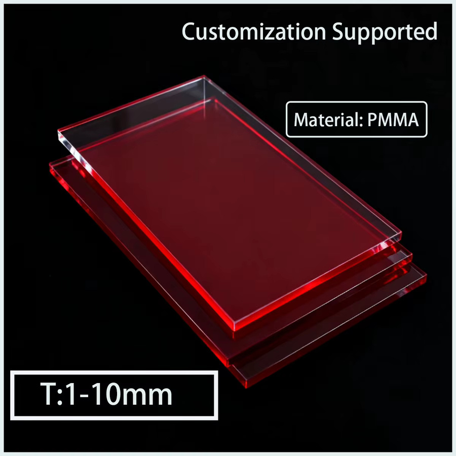Rote transparente Acrylplatte aus PMMA für DIY-Projekte und Dekoration, Stärke: 1-10 mm - Bild 2