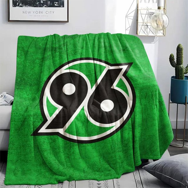 Flanelldecke Hannover 96 FC von HAPPYDAYSET, weicher Überwurf in Grün, B/B: 150 x 200 cm - Bild 1